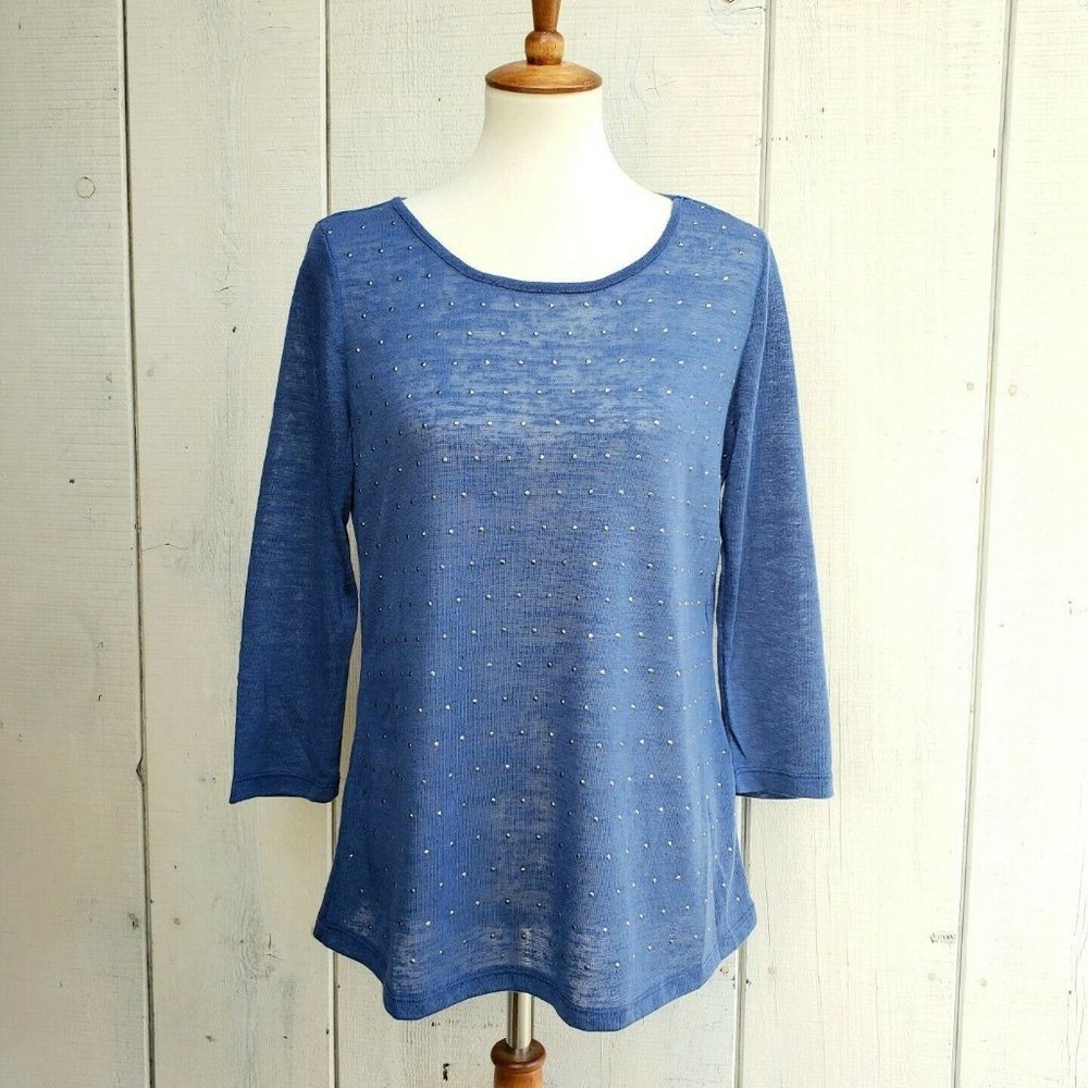 NWT Essentials by Milano Stud Sweater Top Size L
